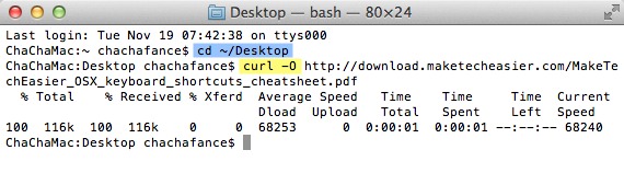 Mac use curl to download file extension
